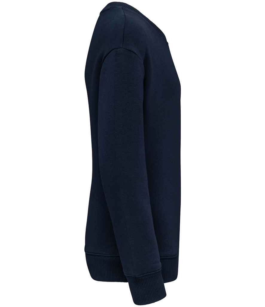 Native Spirit Kids Oversized Round Neck Sweatshirt in Navy, side view