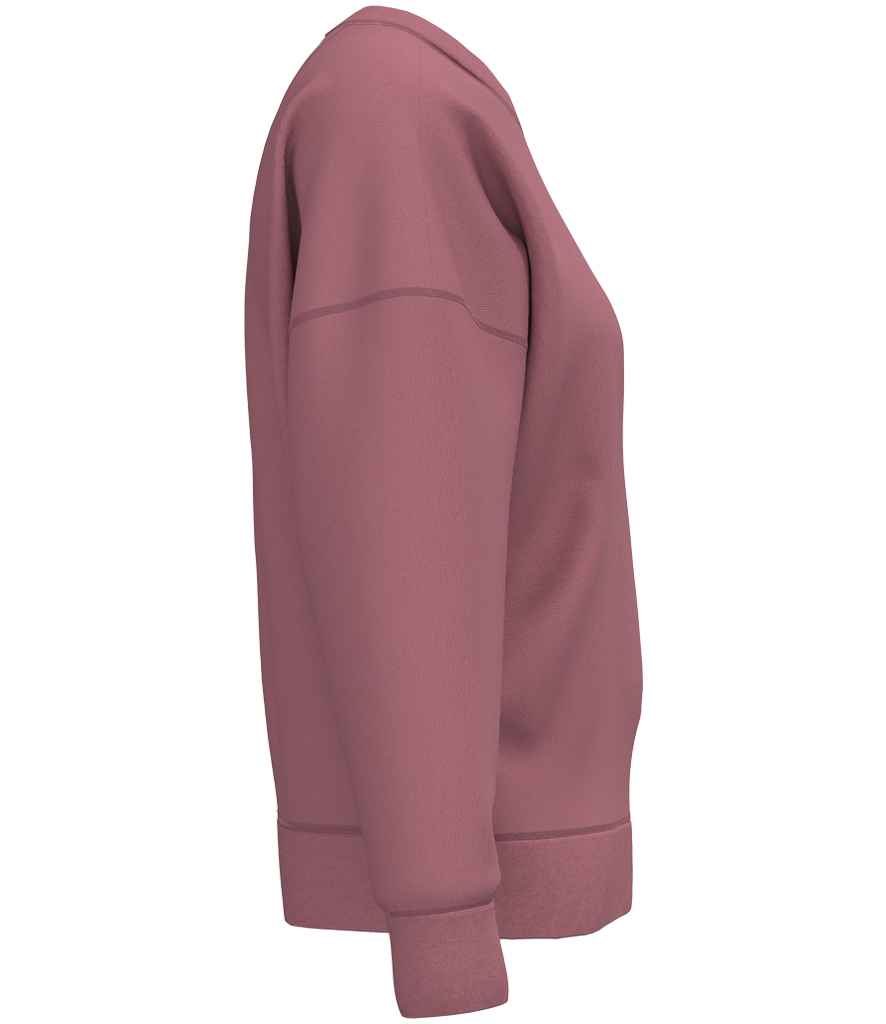 Native Spirit Ladies Crew Neck Sweatshirt in Antique Rose, side view