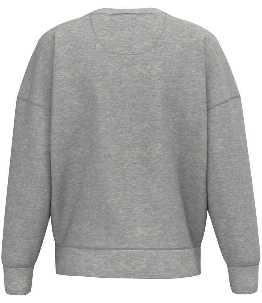 Native Spirit Ladies Crew Neck Sweatshirt in Moon Grey Heather, back view
