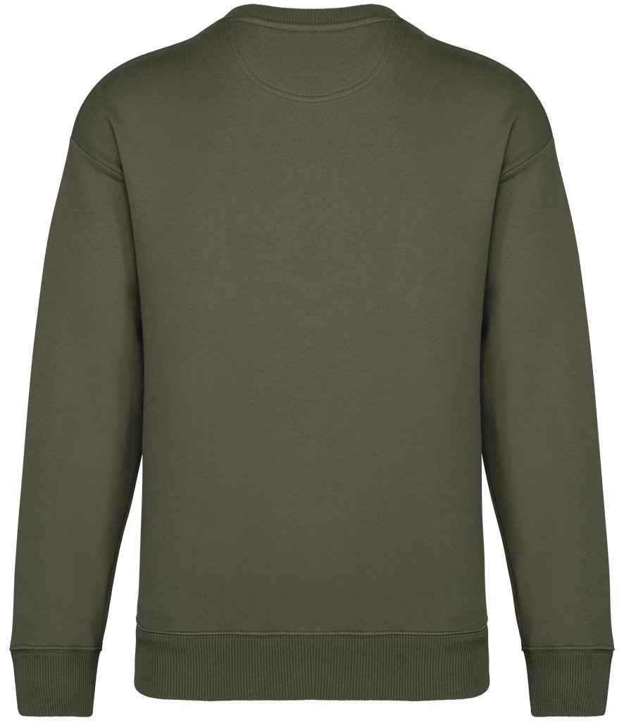 Native Spirit Unisex Oversized Sweatshirt in Organic Khaki, back view
