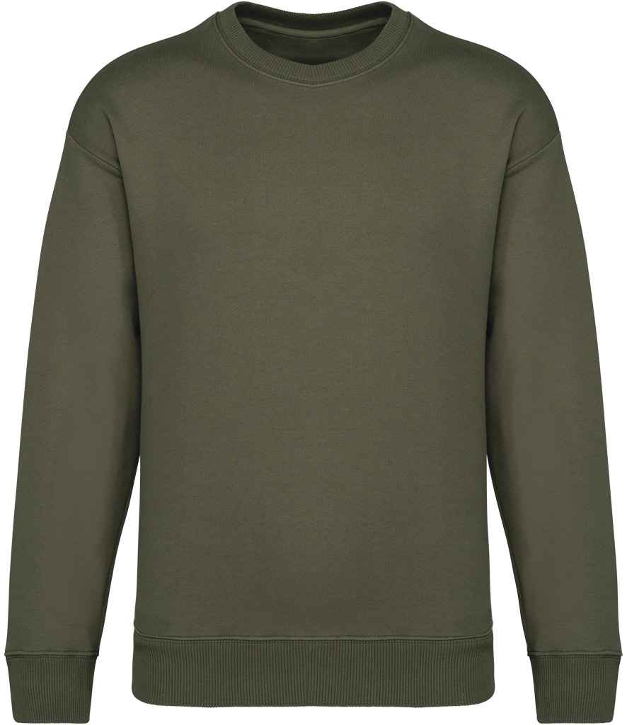 Native Spirit Unisex Oversized Sweatshirt in Organic Khaki, front view
