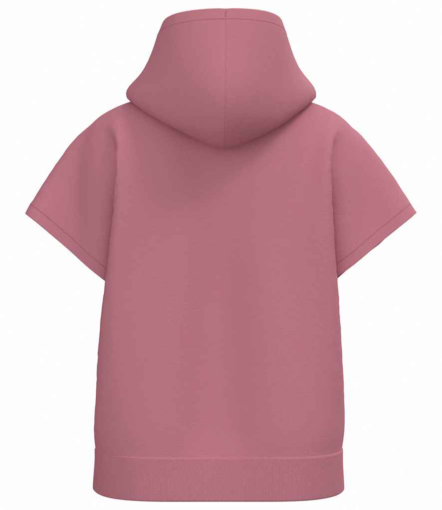 Native Spirit Ladies French Terry Sleeveless Hooded Sweatshirt in Antique Rose, back view