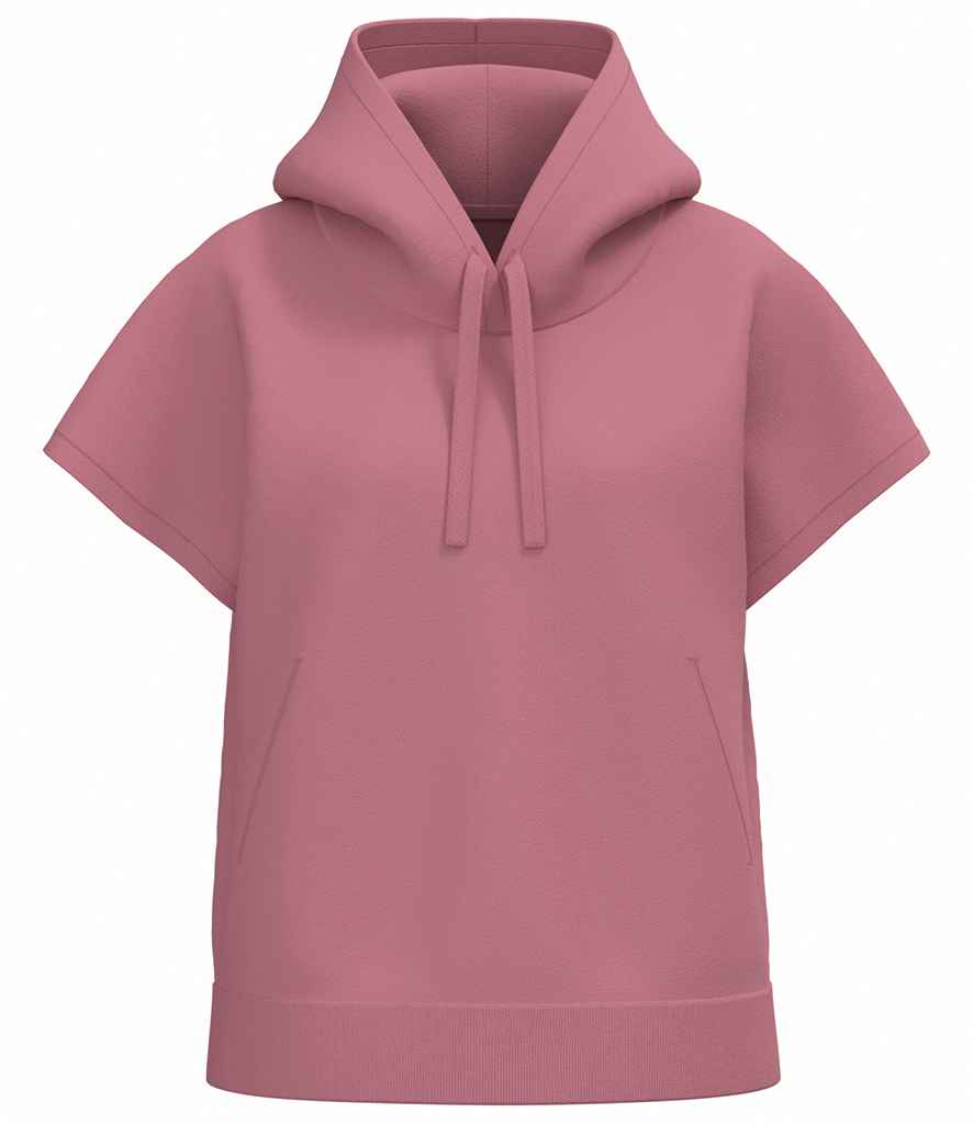 Native Spirit Ladies French Terry Sleeveless Hooded Sweatshirt in Antique Rose, front view