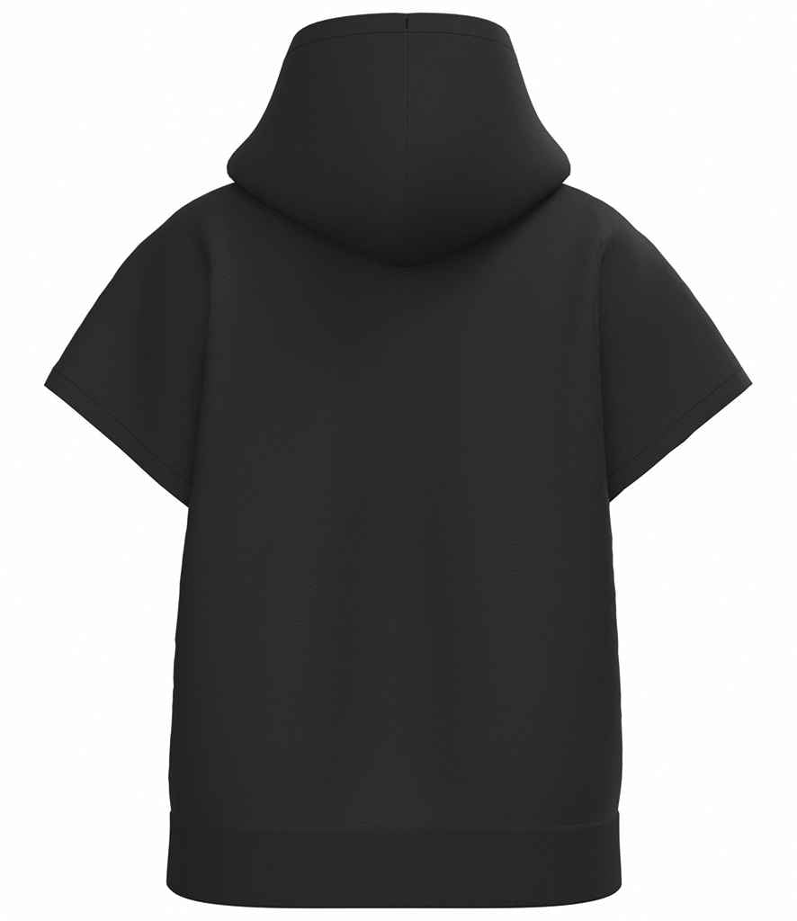 Native Spirit Ladies French Terry Sleeveless Hooded Sweatshirt in Black, back view