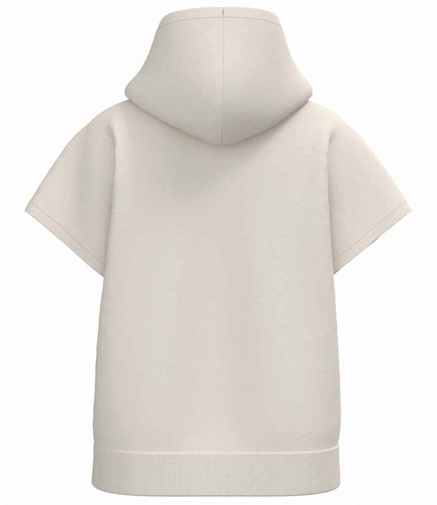 Native Spirit Ladies French Terry Sleeveless Hooded Sweatshirt in Ivory, back view