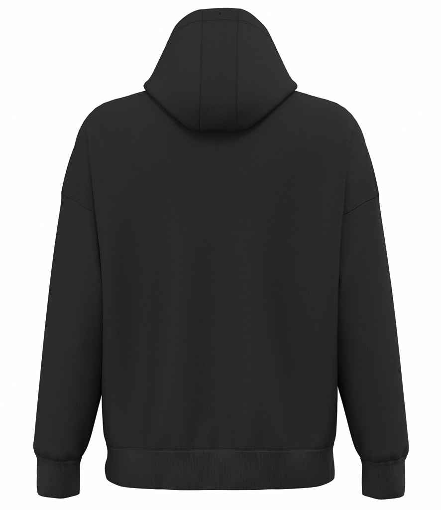 Native Spirit Unisex Heavyweight Oversized Hooded Sweatshirt in Black, back view