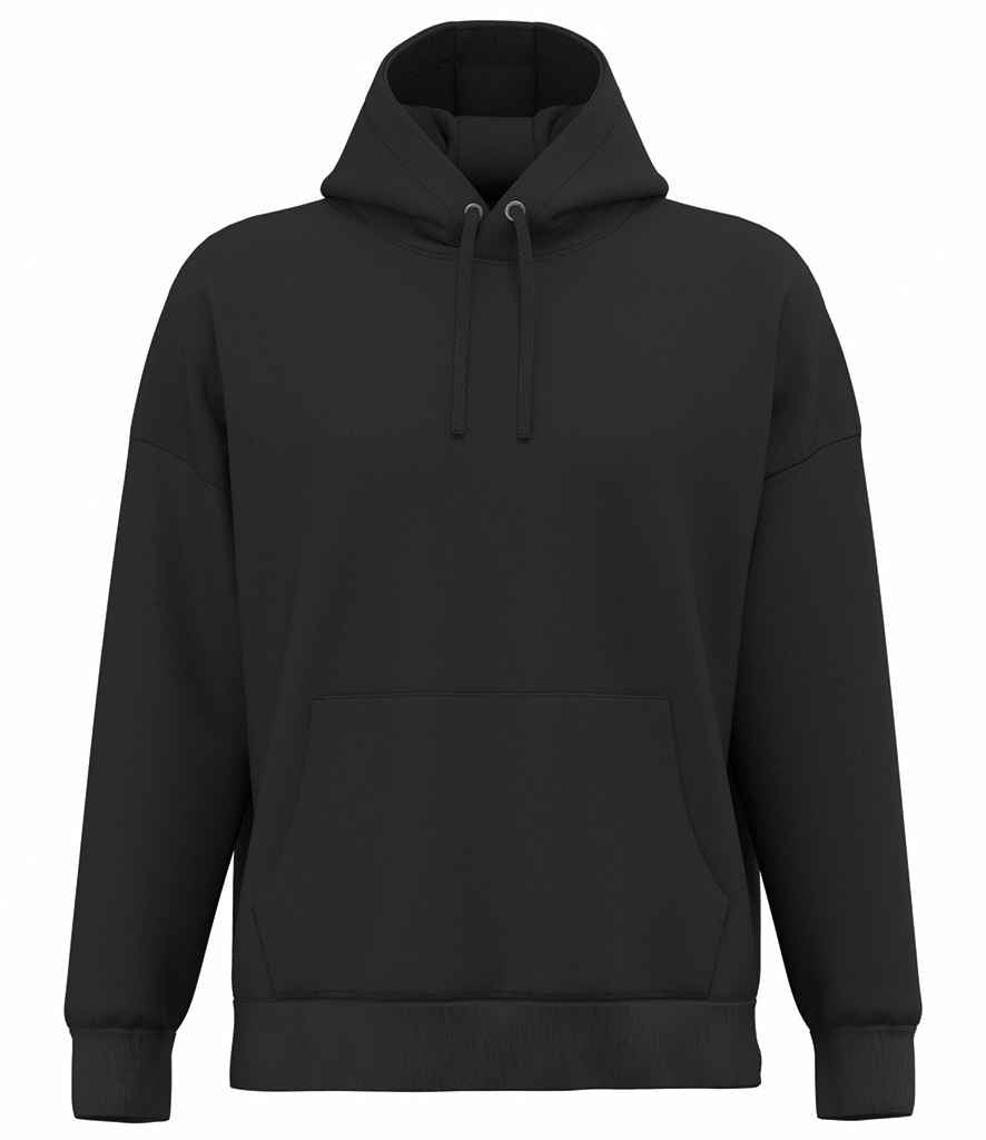 Native Spirit Unisex Heavyweight Oversized Hooded Sweatshirt in Black, front view