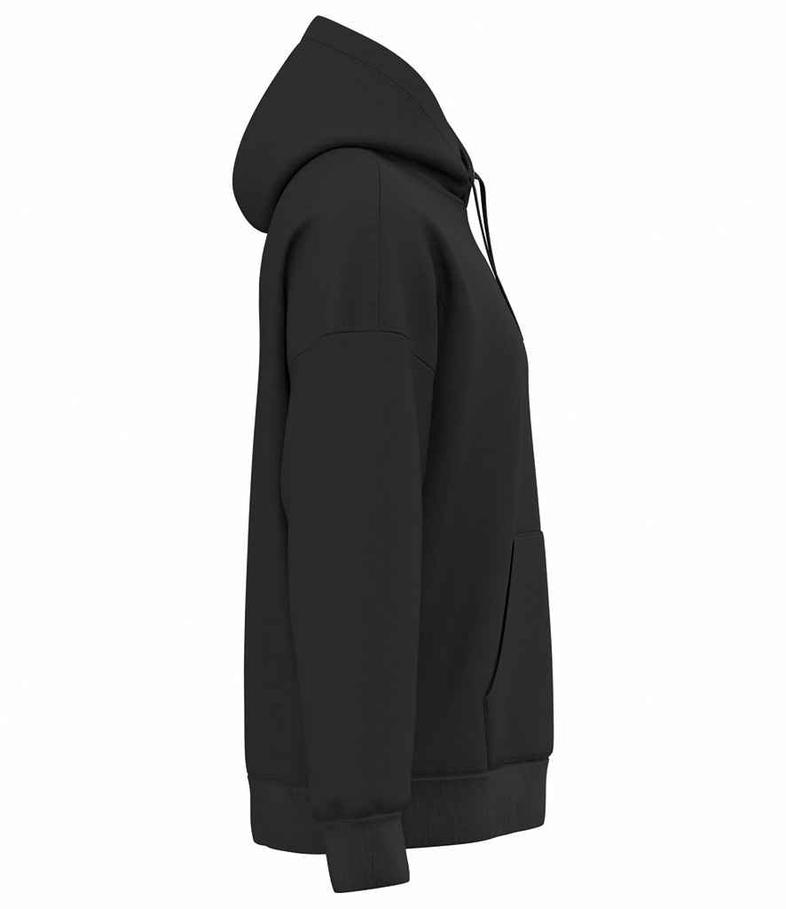 Native Spirit Unisex Heavyweight Oversized Hooded Sweatshirt in Black, side view