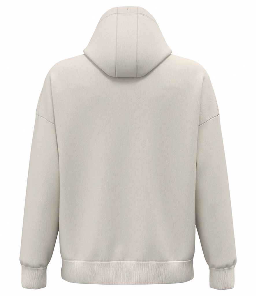 Native Spirit Unisex Heavyweight Oversized Hooded Sweatshirt in Ivory, back view