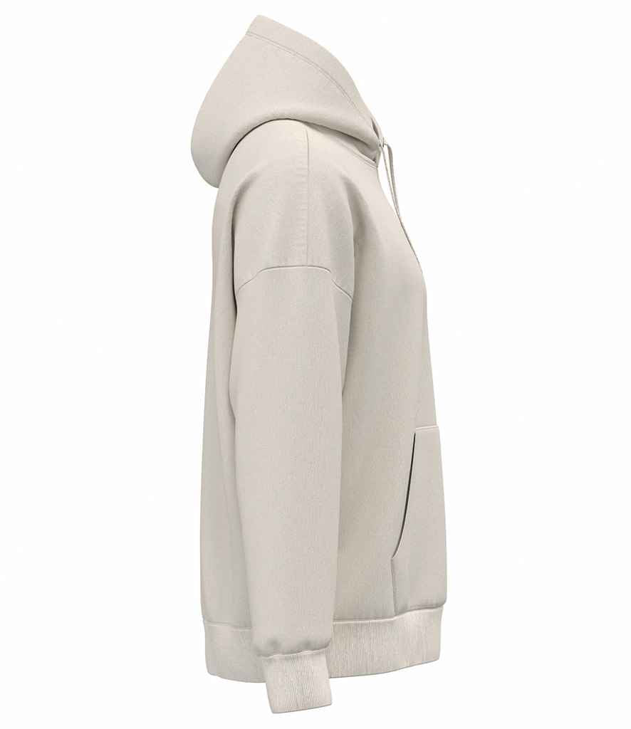 Native Spirit Unisex Heavyweight Oversized Hooded Sweatshirt in Ivory, side view