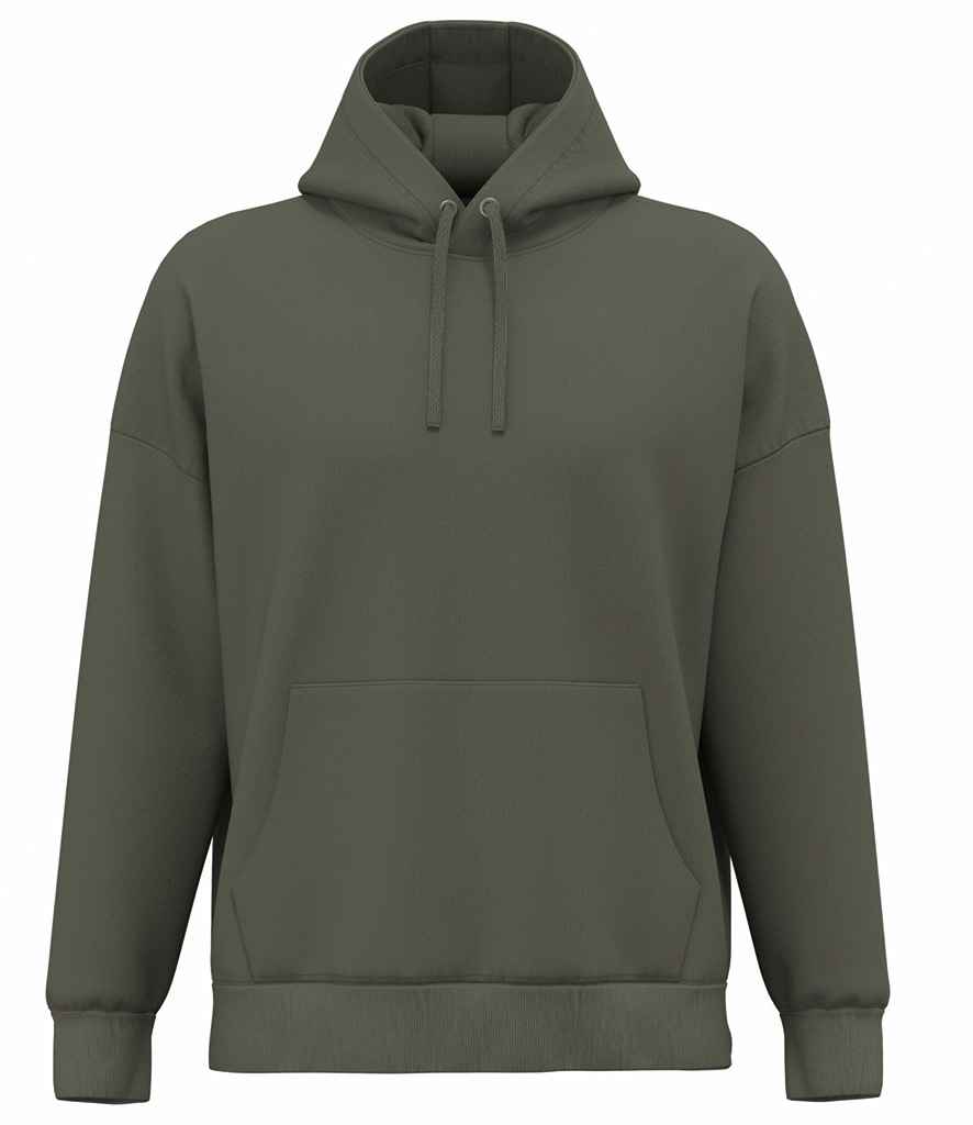 Native Spirit Unisex Heavyweight Oversized Hooded Sweatshirt in Organic Khaki, front view