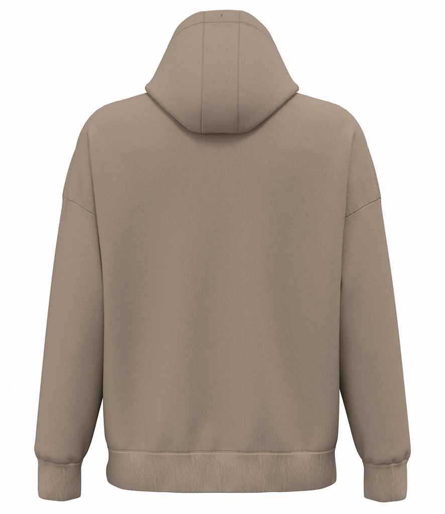 Native Spirit Unisex Heavyweight Oversized Hooded Sweatshirt in Wet Sand, back view