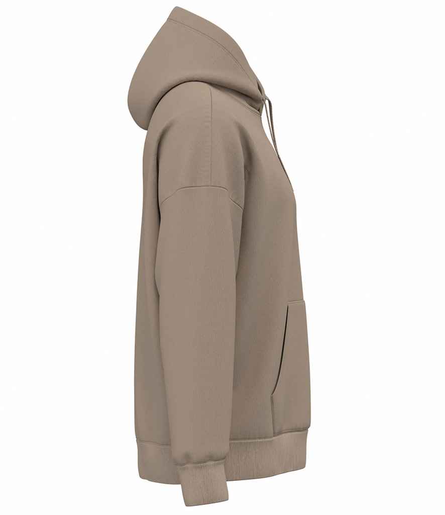 Native Spirit Unisex Heavyweight Oversized Hooded Sweatshirt in Wet Sand, side view