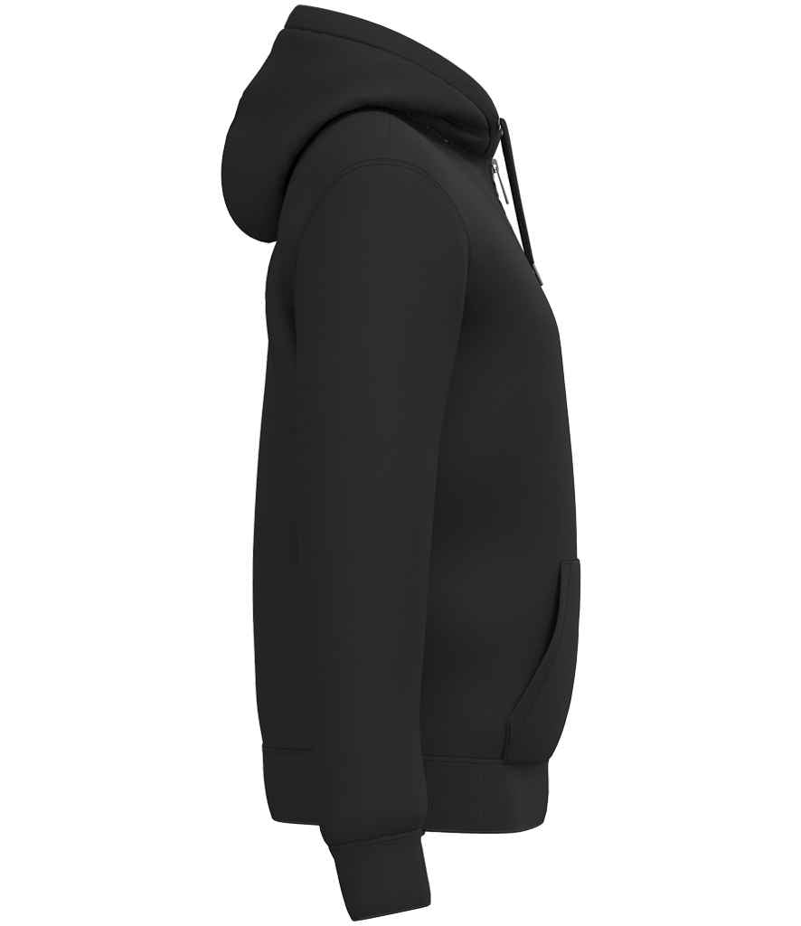 Native Spirit Unisex Sherpa lined Full Zip Sweatshirt in Black, side view