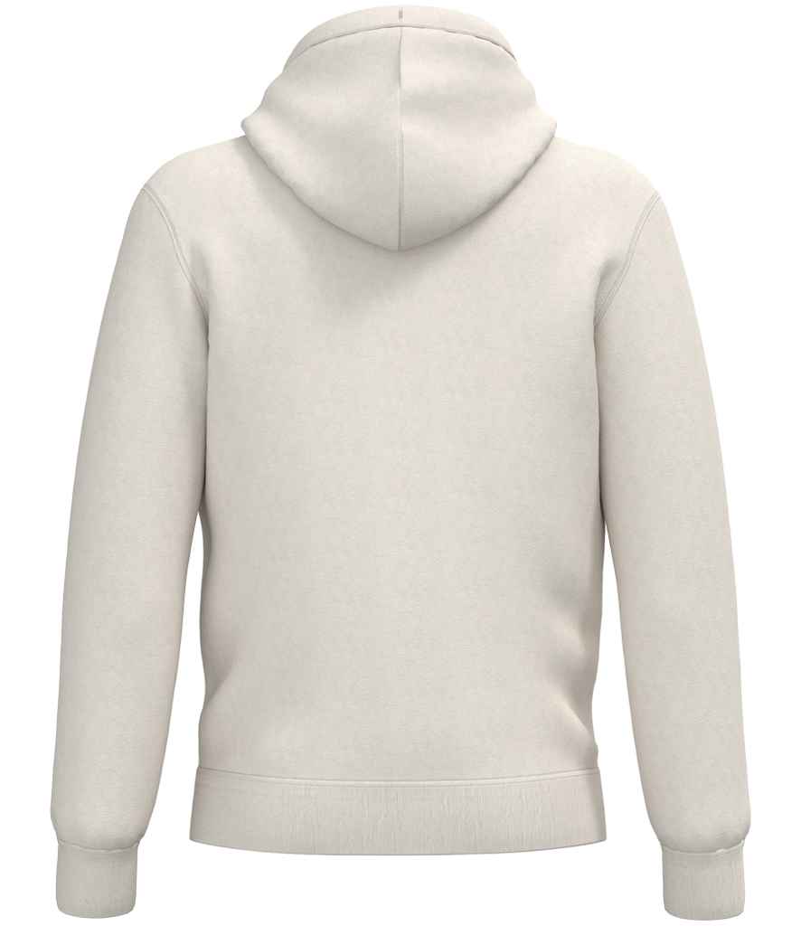 Native Spirit Unisex Sherpa lined Full Zip Sweatshirt in Ivory, back view