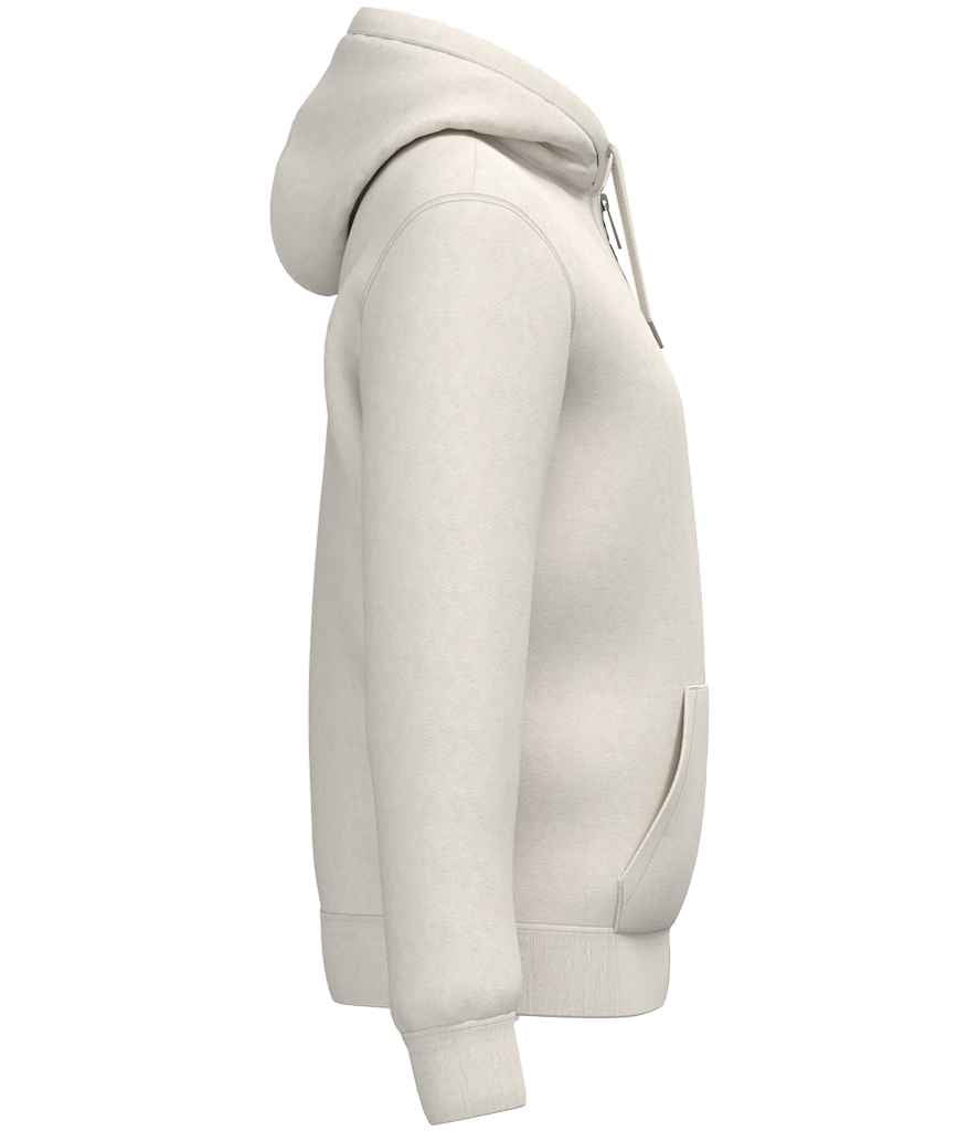 Native Spirit Unisex Sherpa lined Full Zip Sweatshirt in Ivory, side view