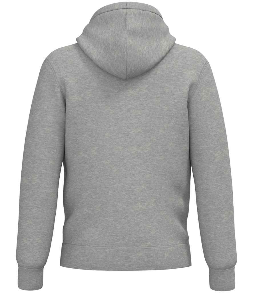 Native Spirit Unisex Sherpa lined Full Zip Sweatshirt in Moon Grey Heather, back view
