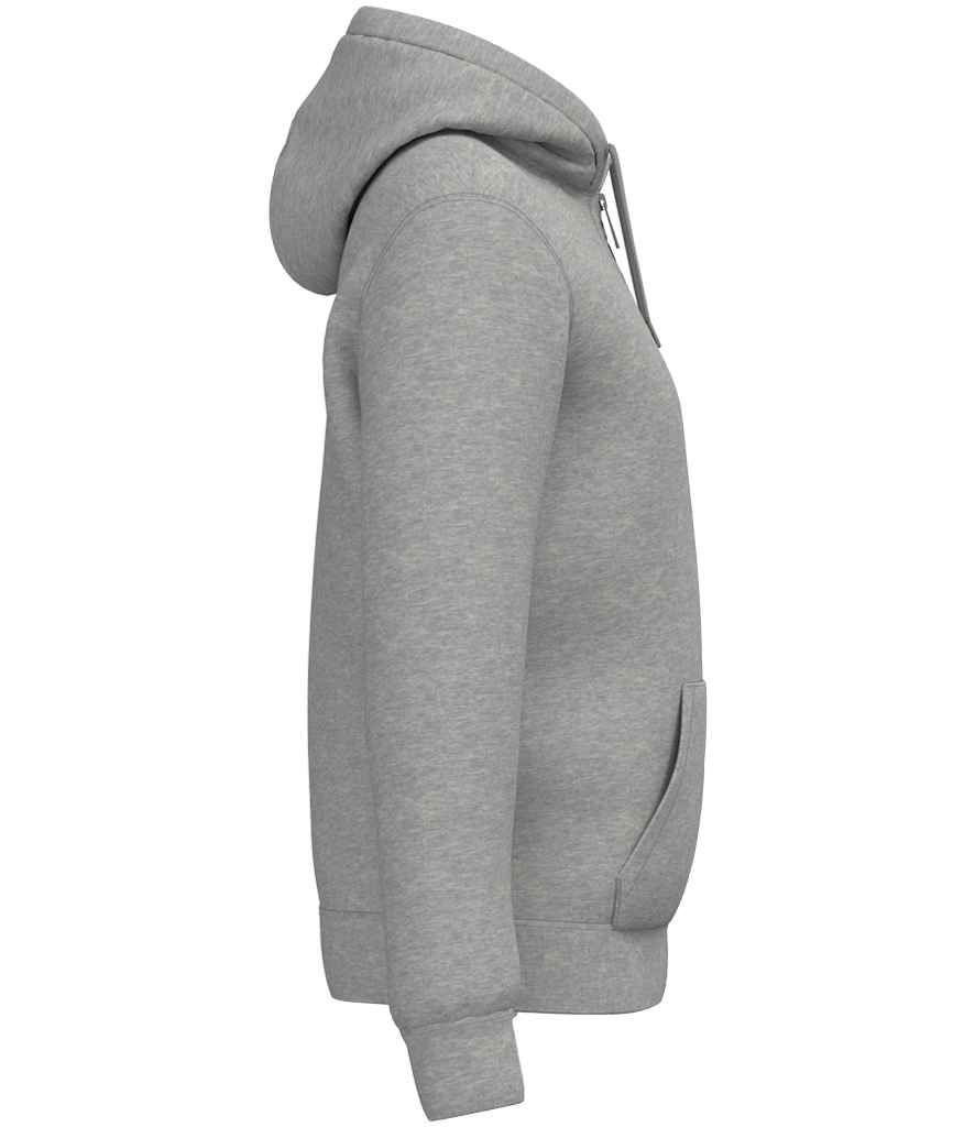 Native Spirit Unisex Sherpa lined Full Zip Sweatshirt in Moon Grey Heather, side view