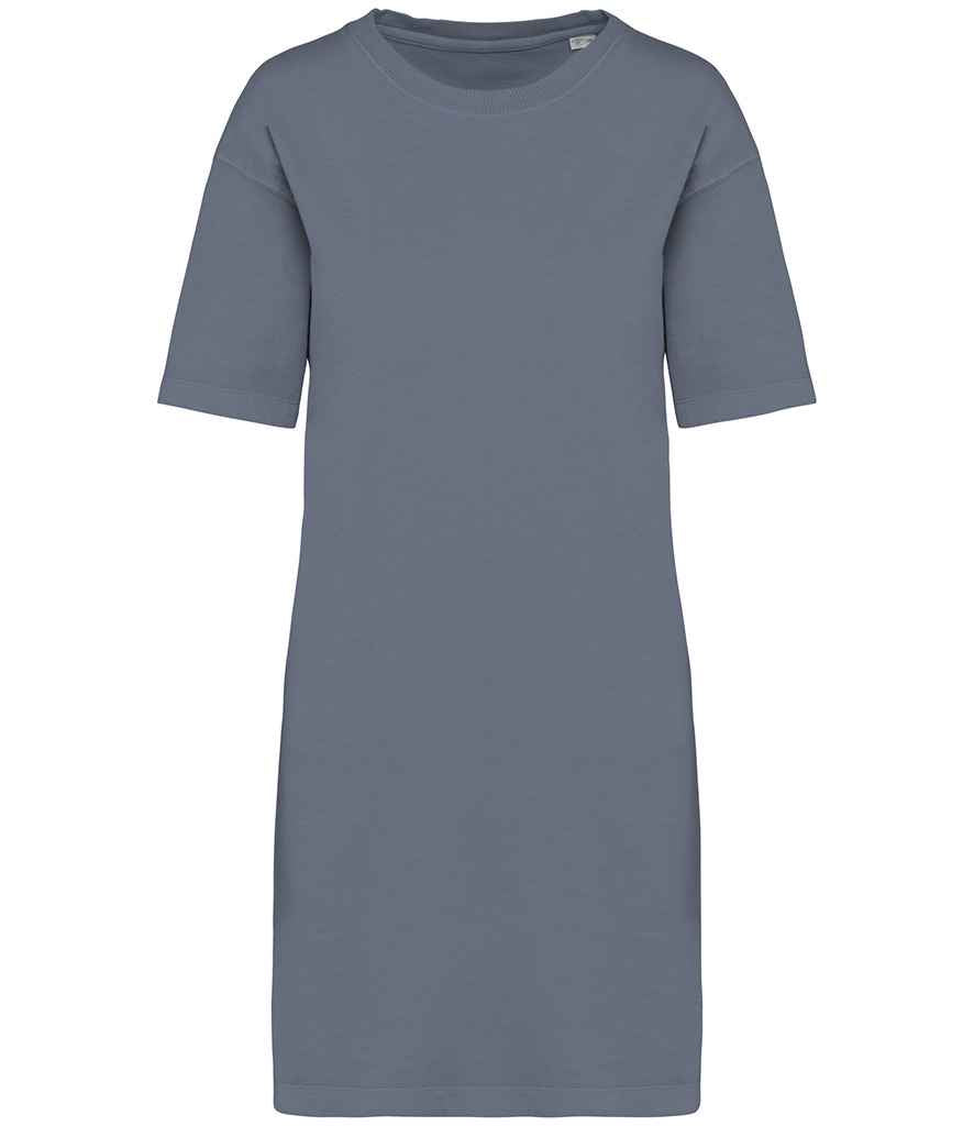 Native Spirit Ladies T-Shirt Dress in Washed Mineral Grey, front view