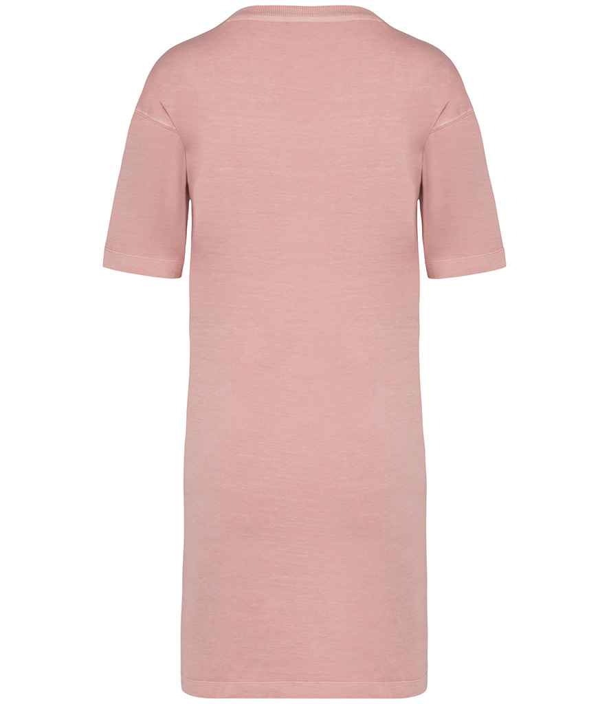 Native Spirit Ladies T-Shirt Dress in Washed Petal Rose, back view