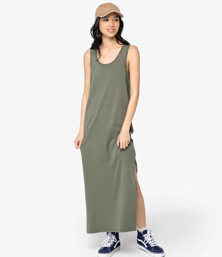 Native Spirit Ladies Jersey Washed Dress in Washed Organic Khaki
