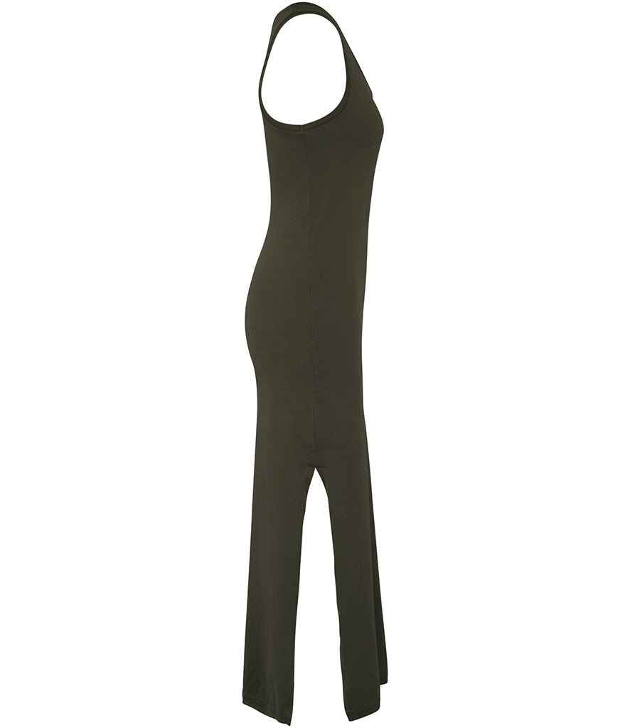 Native Spirit Ladies Jersey Washed Dress in Washed Organic Khaki, side view