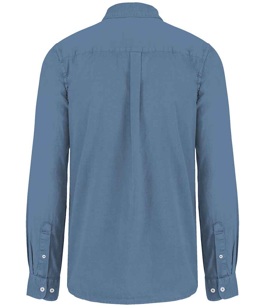Native Spirit Washed Long Sleeve Shirt in Washed Cool Blue, back view