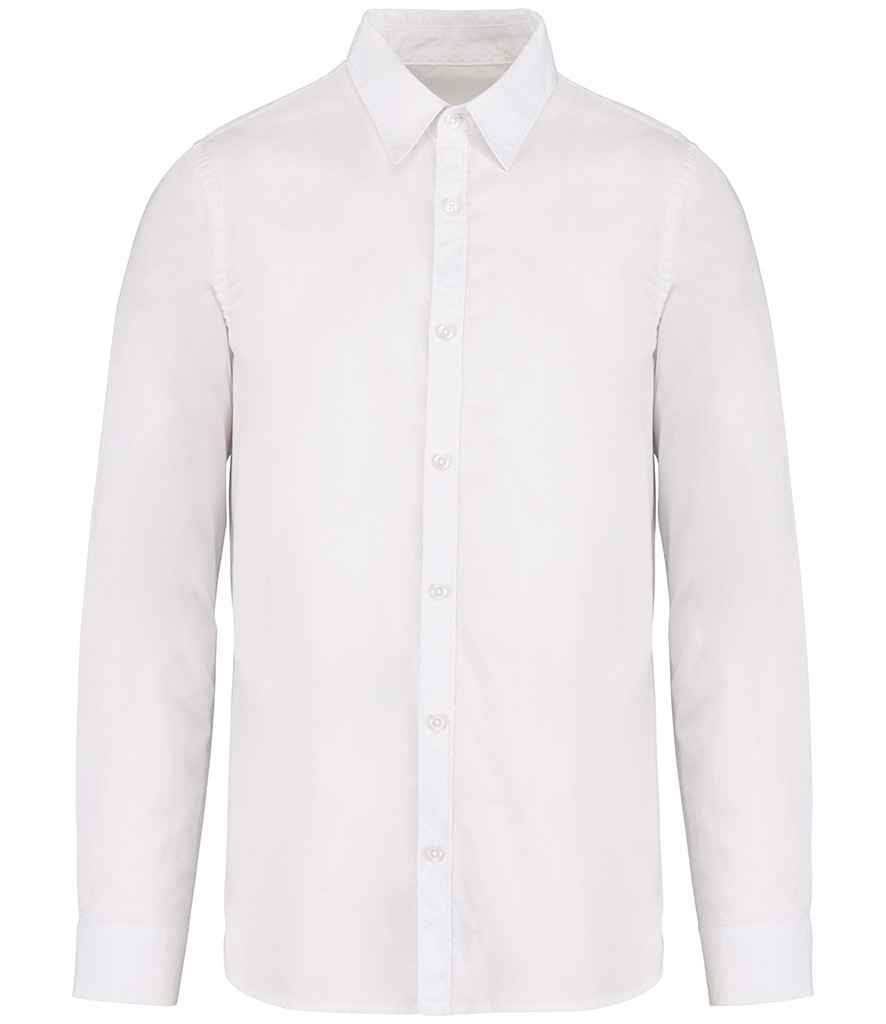 Native Spirit Washed Long Sleeve Shirt in Washed White, front view