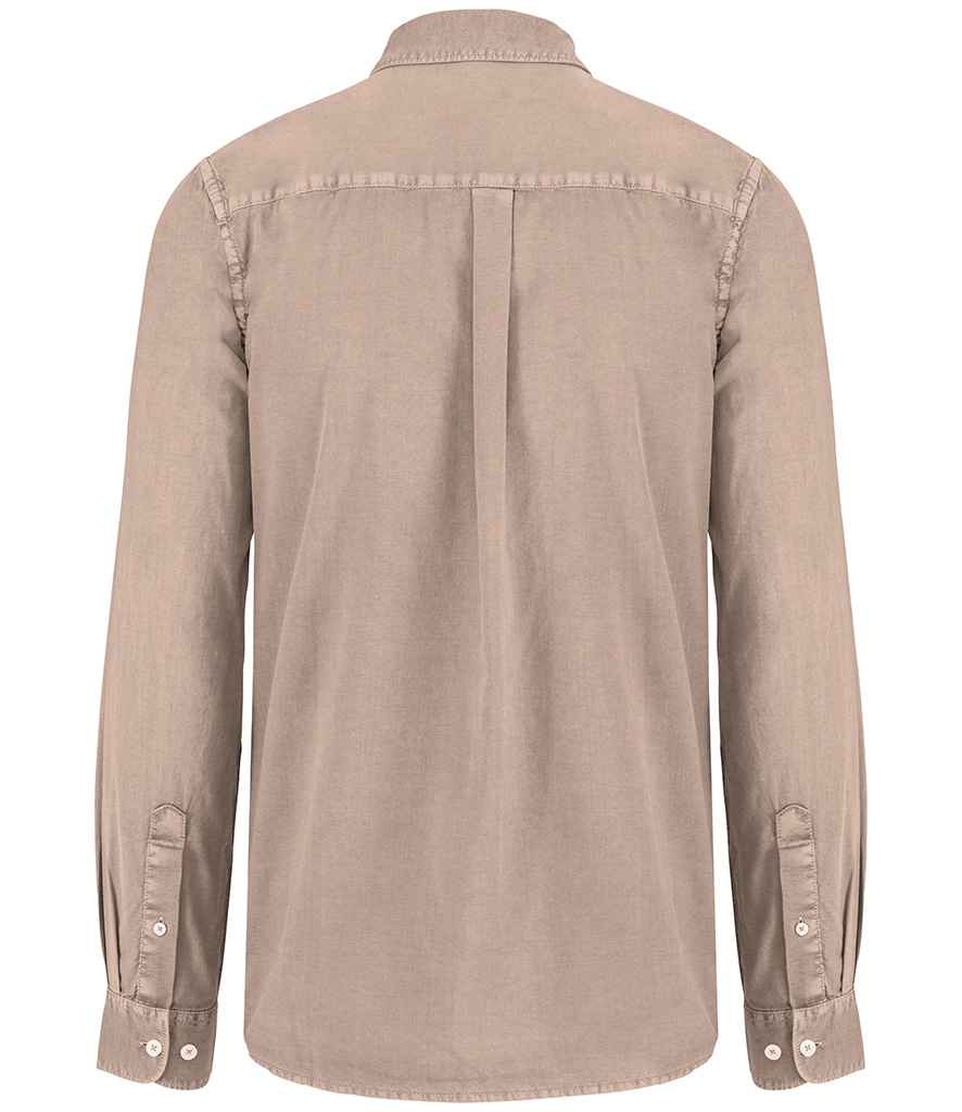 Native Spirit Washed Long Sleeve Shirt in Washed Linen, back view