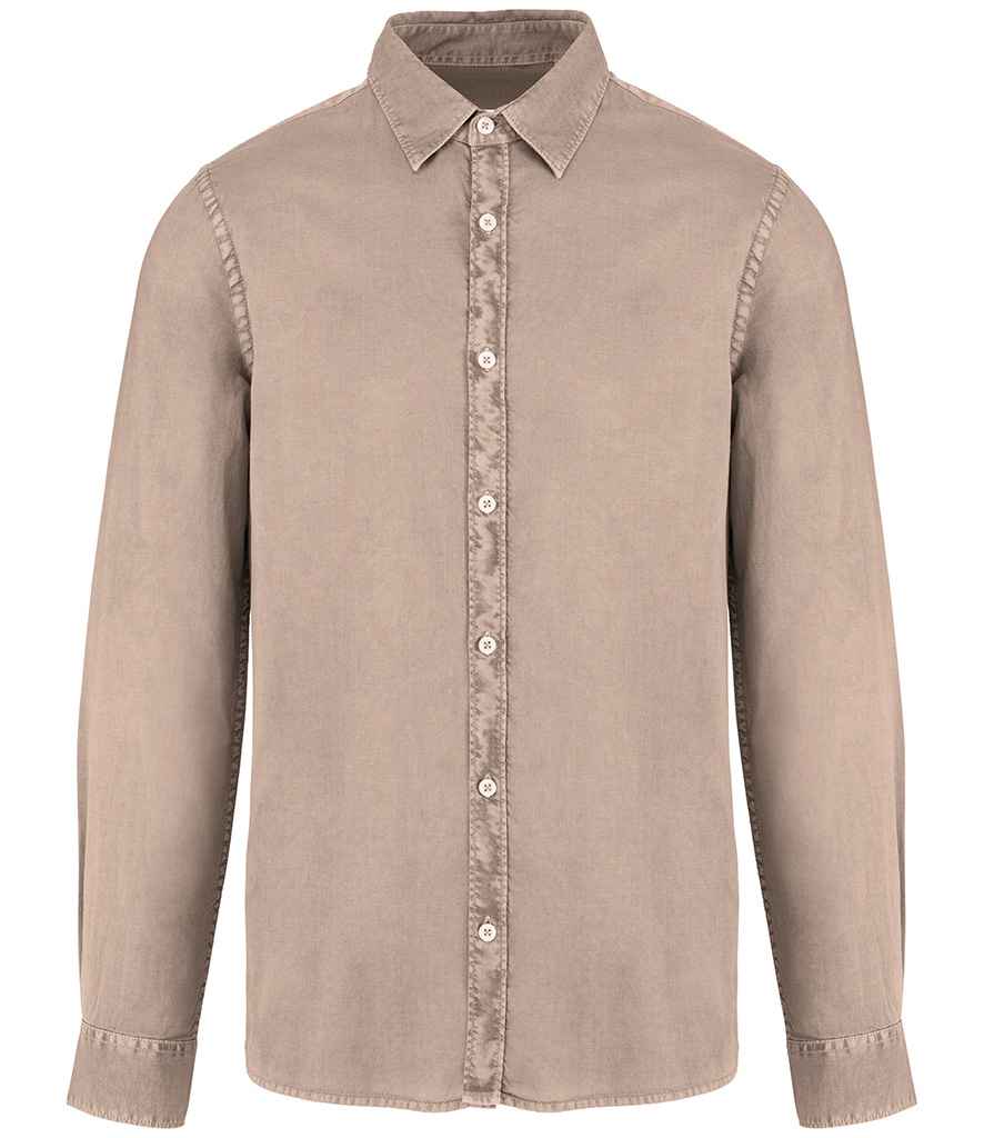 Native Spirit Washed Long Sleeve Shirt in Washed Linen, front view
