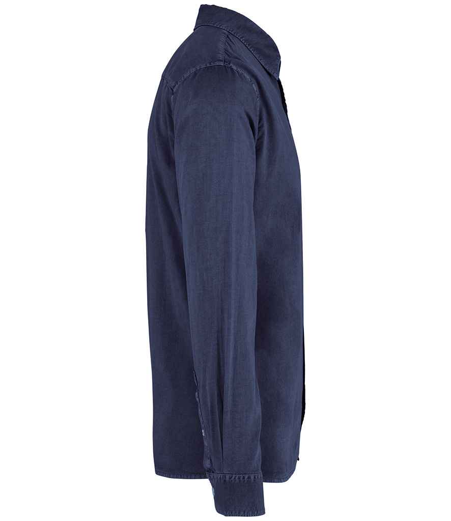 Native Spirit Washed Long Sleeve Shirt in Washed Navy, side view