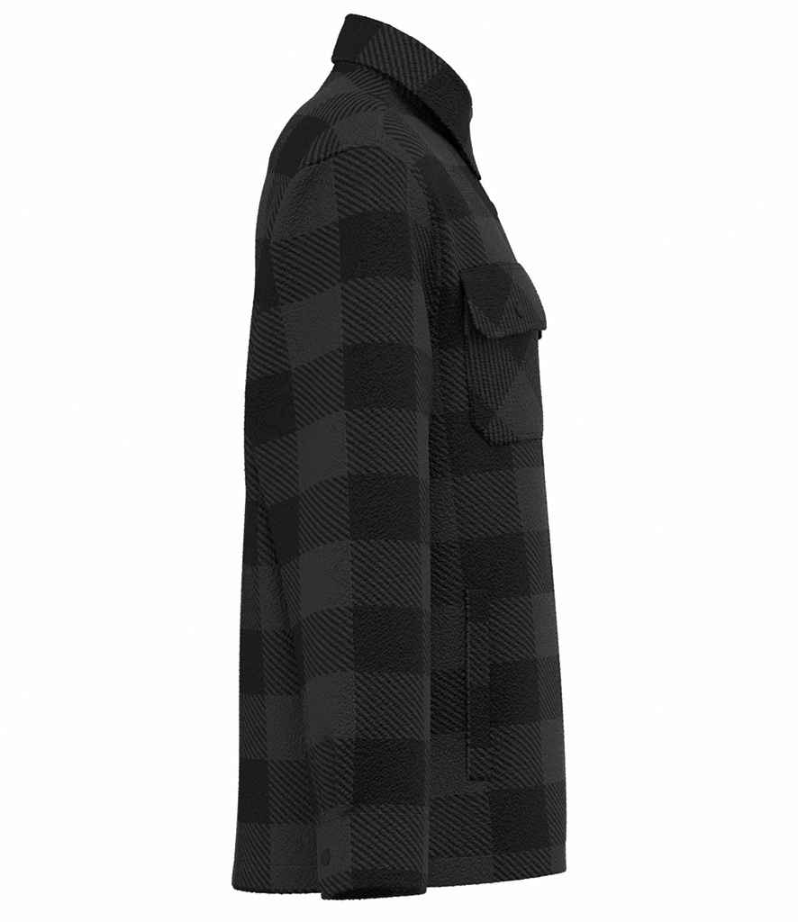 Native Spirit Checked Padded Overshirt in Iron Grey/Black, side view
