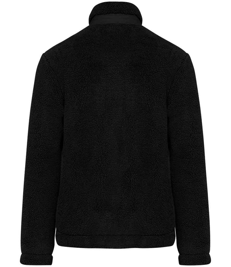 Native Spirit Unisex Sherpa Jacket in Black, back view