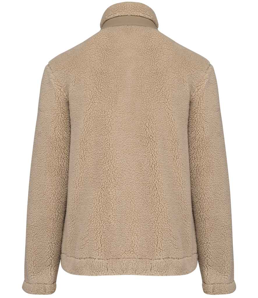 Native Spirit Unisex Sherpa Jacket in Wet Sand/Driftwood, back view