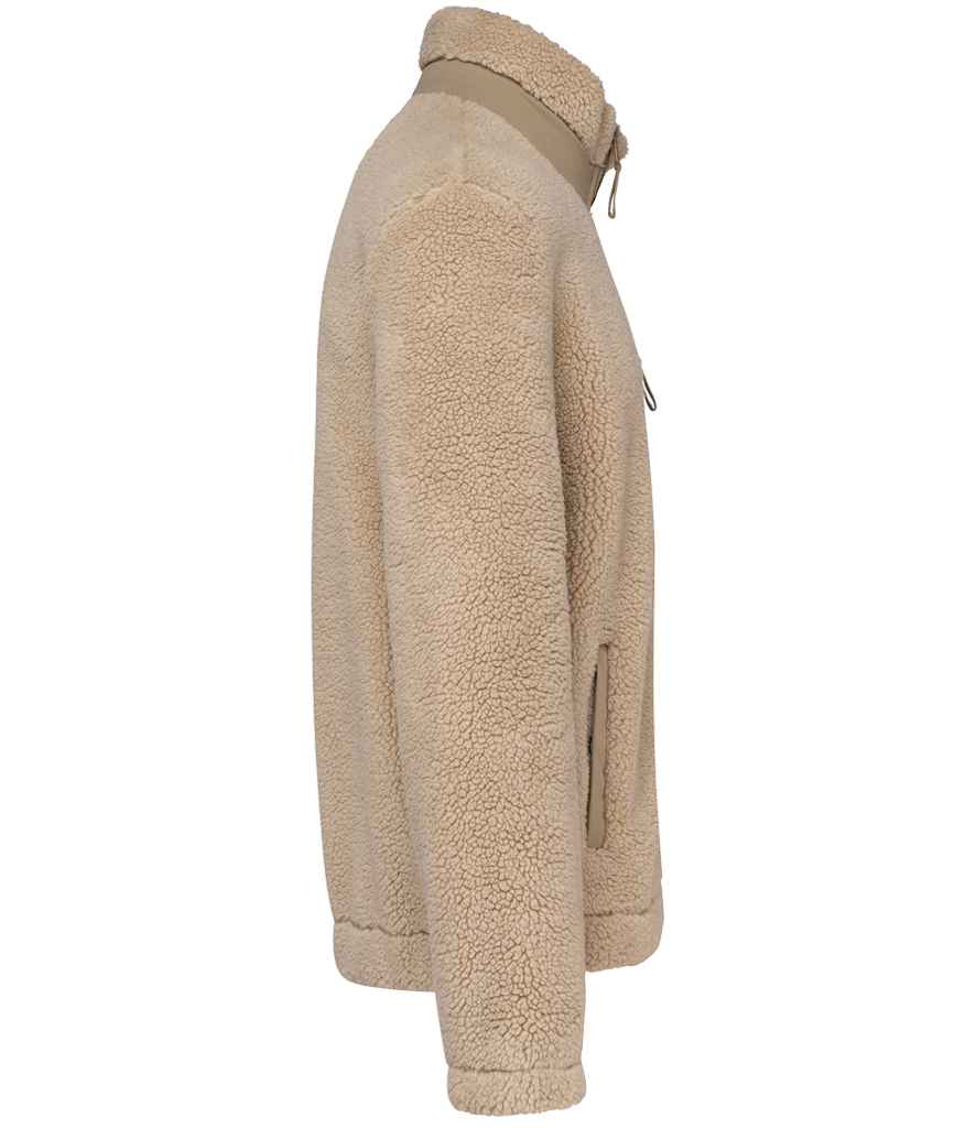Native Spirit Unisex Sherpa Jacket in Wet Sand/Driftwood, side view