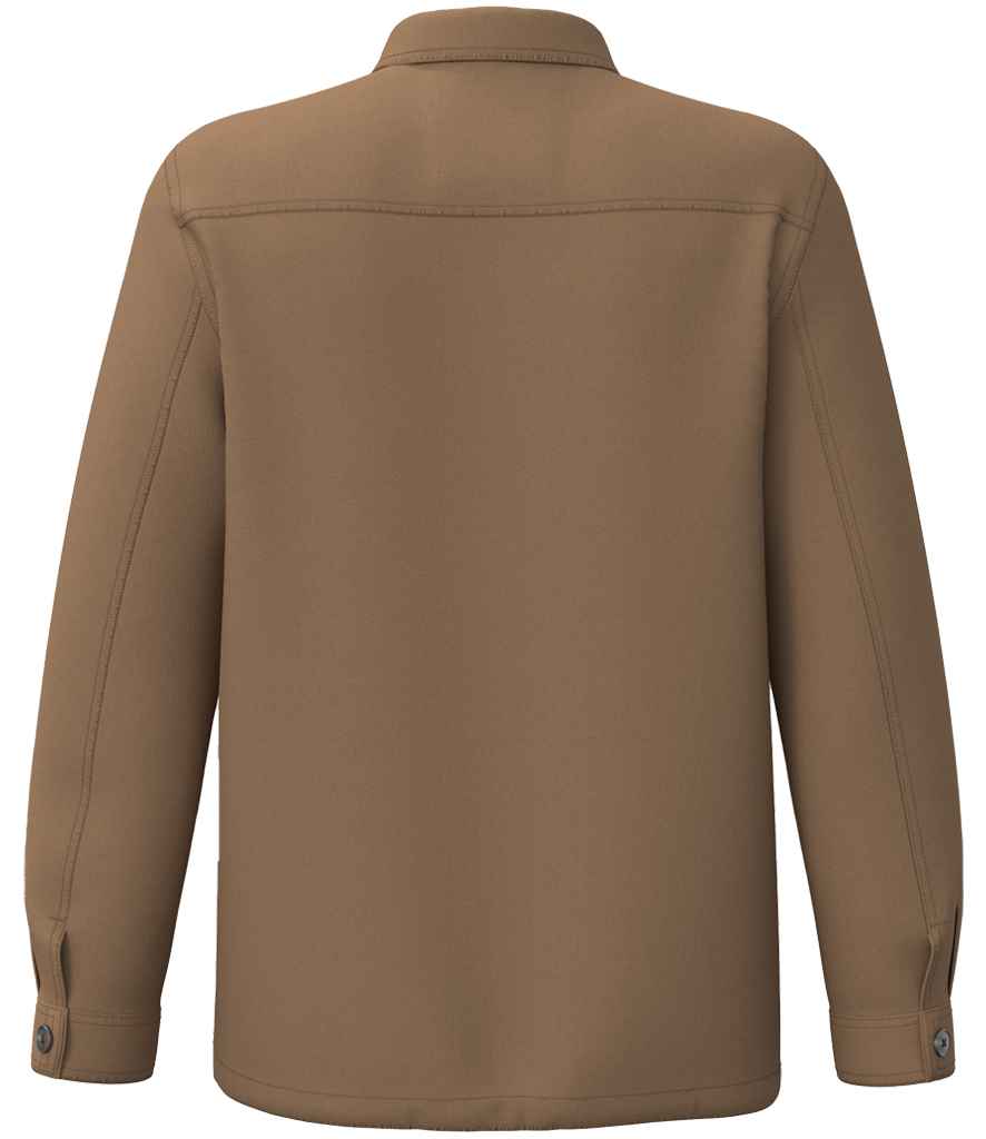 Native Spirit Washed Effect Work Jacket in Washed Dark Camel, back view