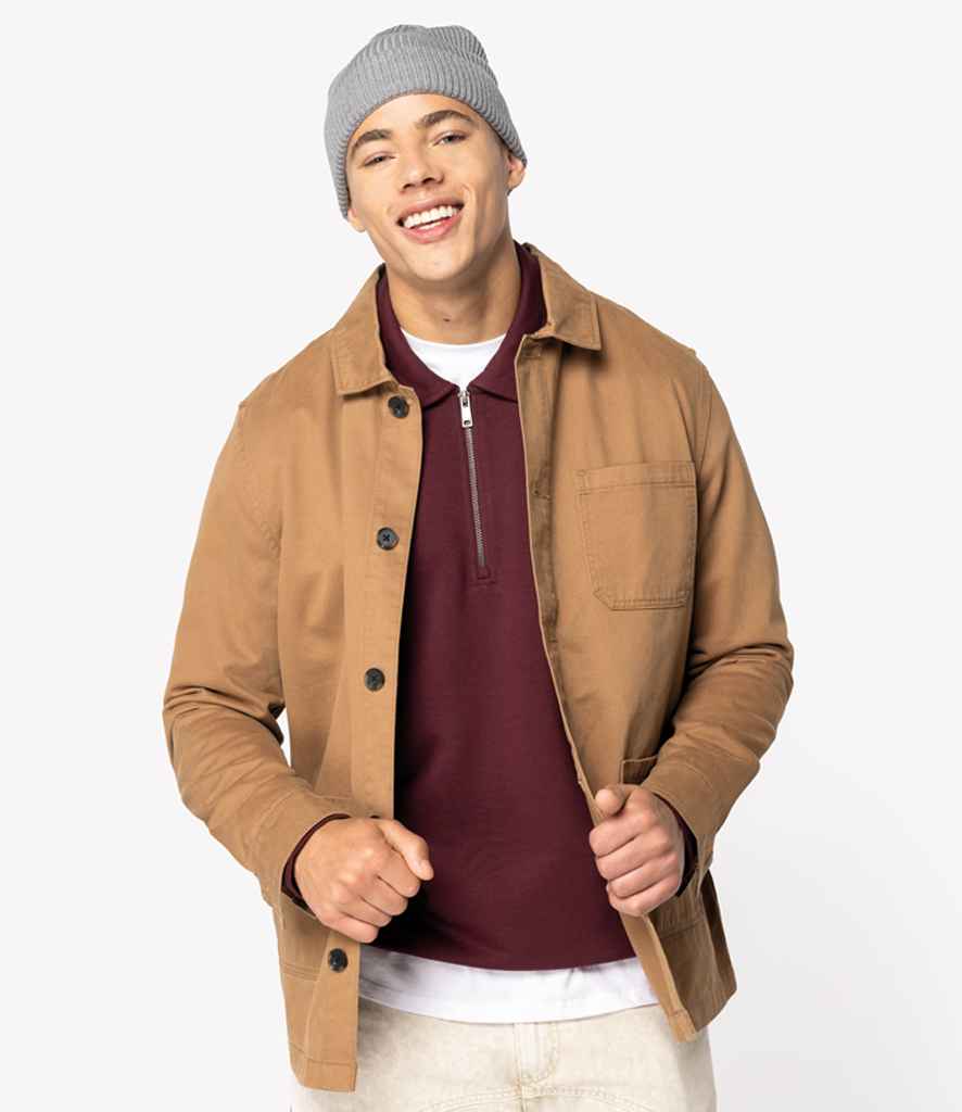 Native Spirit Washed Effect Work Jacket in Washed Dark Camel