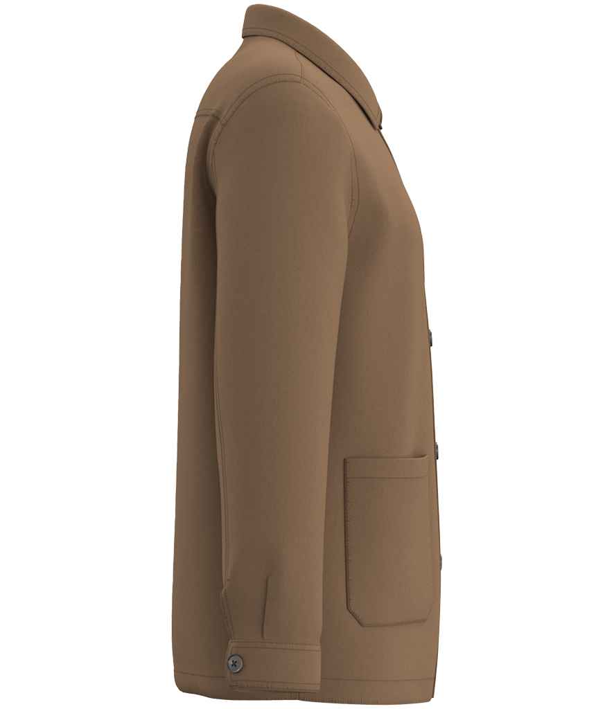 Native Spirit Washed Effect Work Jacket in Washed Dark Camel, side view