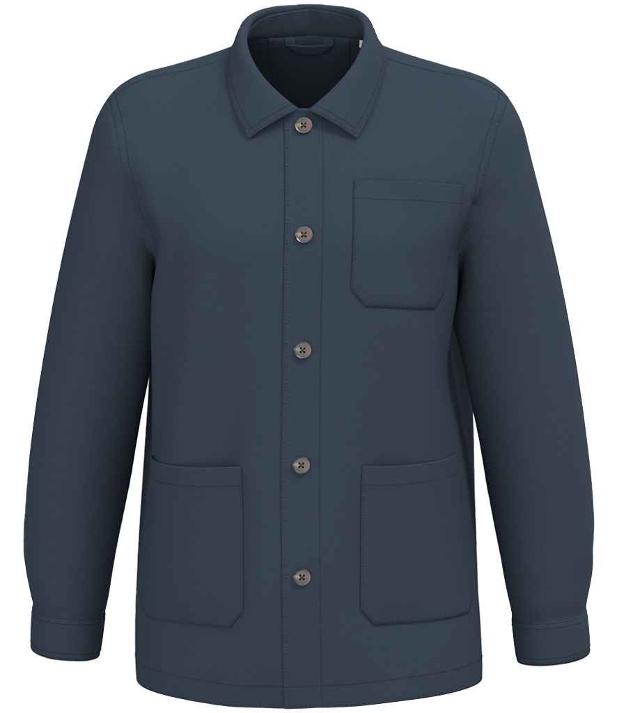 Native Spirit Washed Effect Work Jacket in Washed Navy, front view