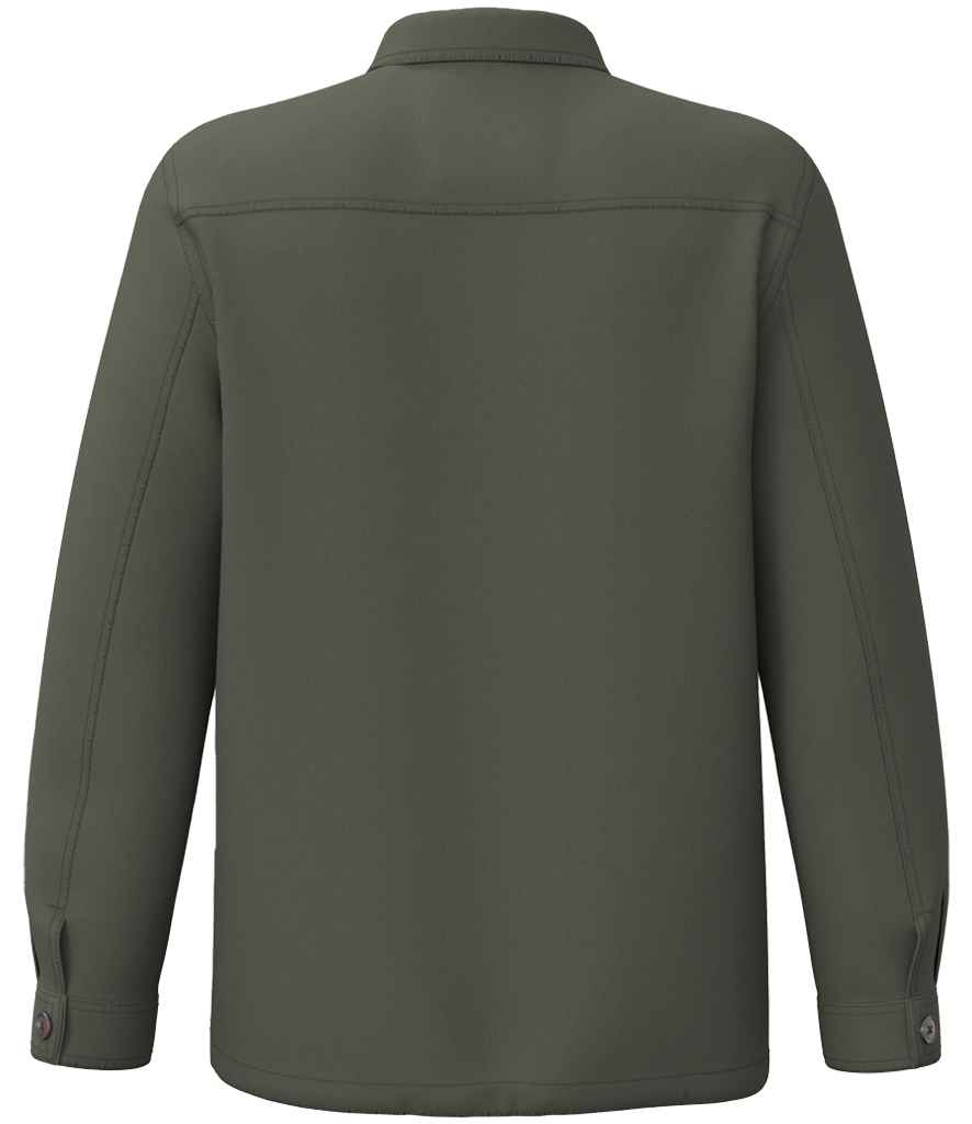 Native Spirit Washed Effect Work Jacket in Washed Organic Khaki, back view