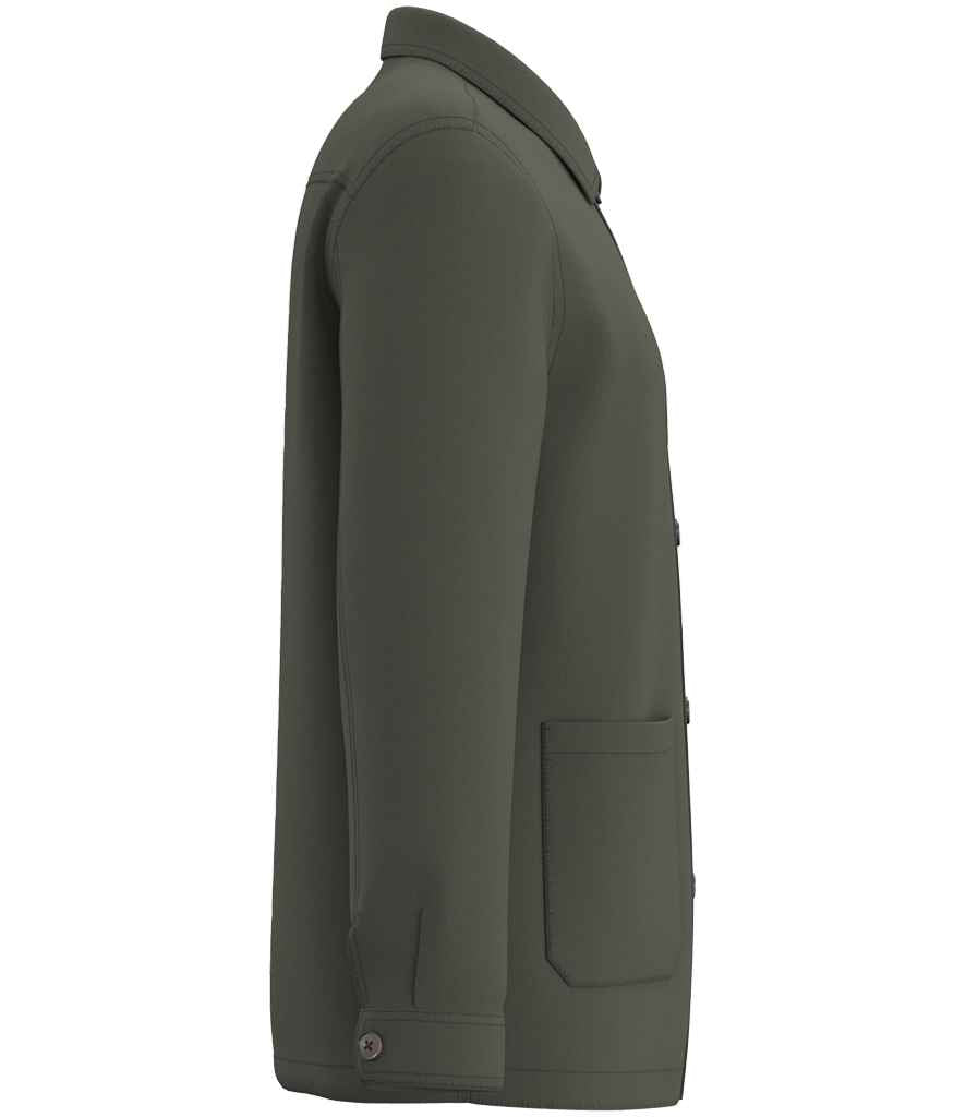 Native Spirit Washed Effect Work Jacket in Washed Organic Khaki, side view