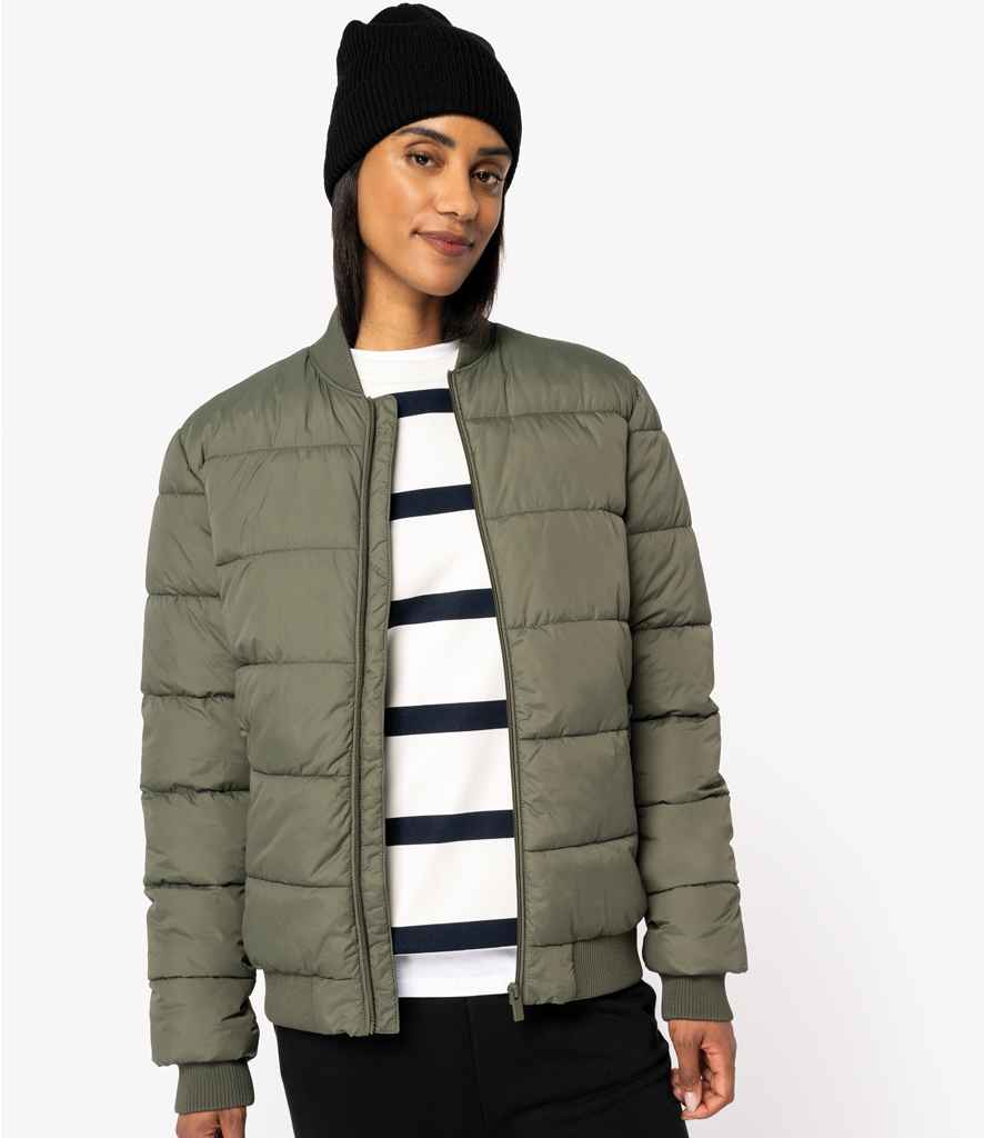 Native Spirit Varsity Collar Padded Jacket in Organic Khaki