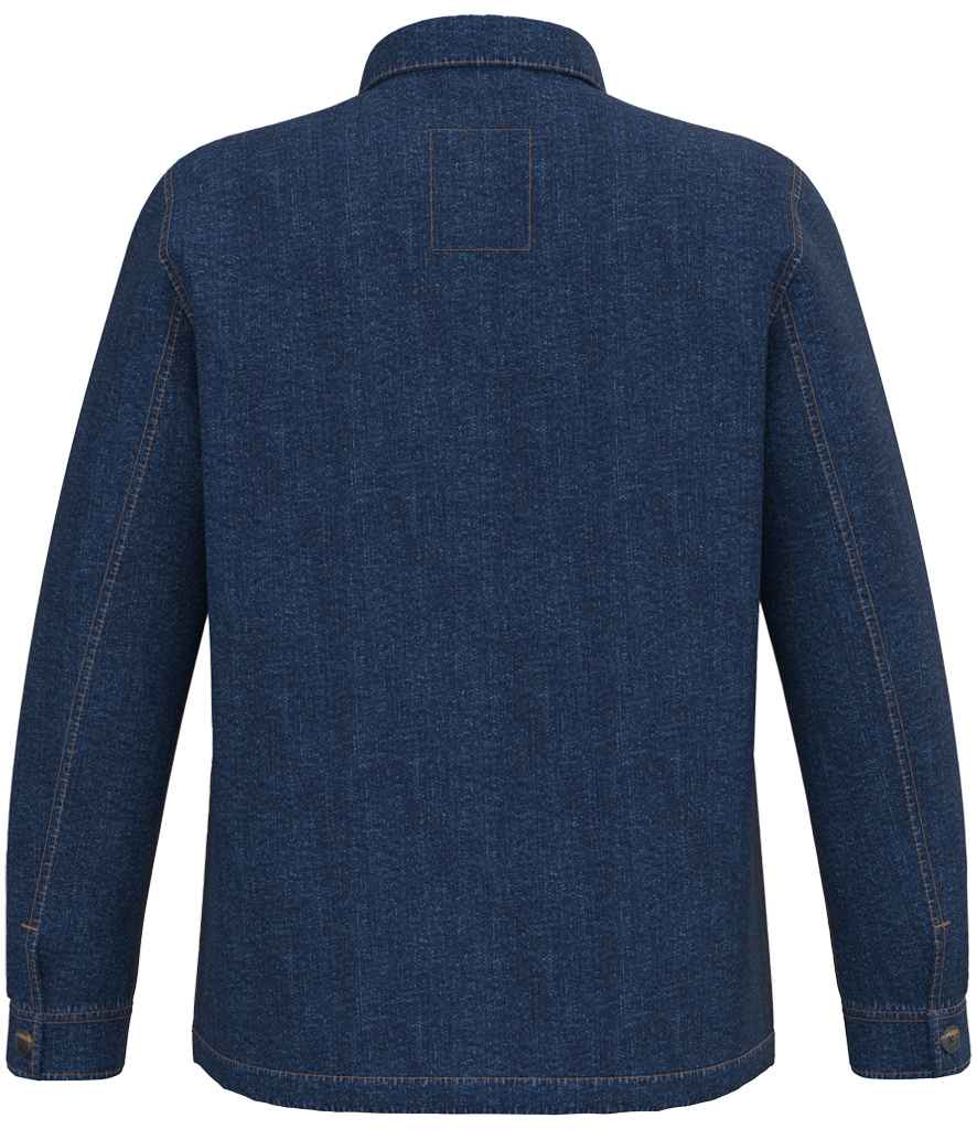 Native Spirit Unisex Dropped Shoulder Denim Jacket in Denim, back view