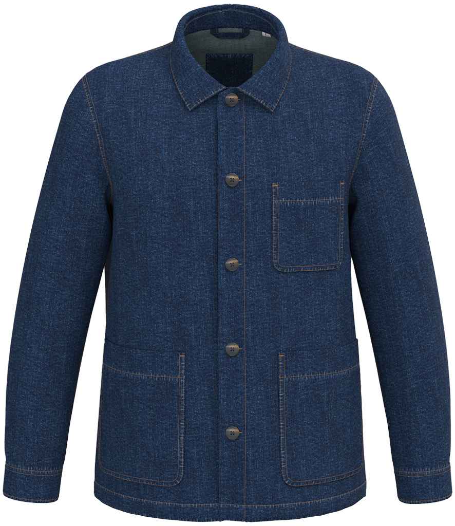 Native Spirit Unisex Dropped Shoulder Denim Jacket in Denim, front view