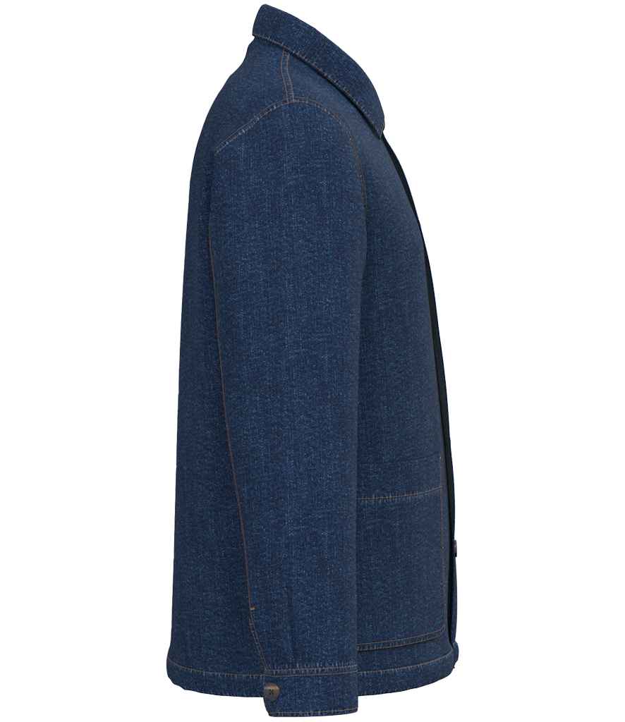 Native Spirit Unisex Dropped Shoulder Denim Jacket in Denim, side view