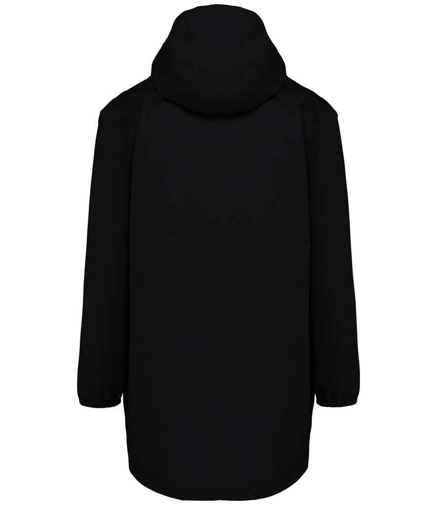 Native Spirit Unisex Waterproof Jacket in Black, back view