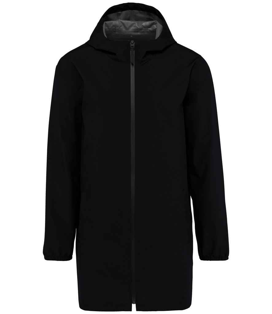 Native Spirit Unisex Waterproof Jacket in Black, front view