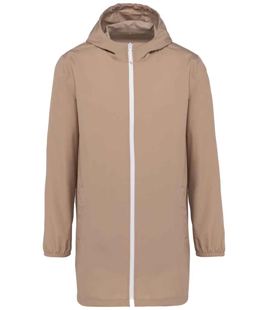 Native Spirit Unisex Waterproof Jacket in Wet Sand, front view