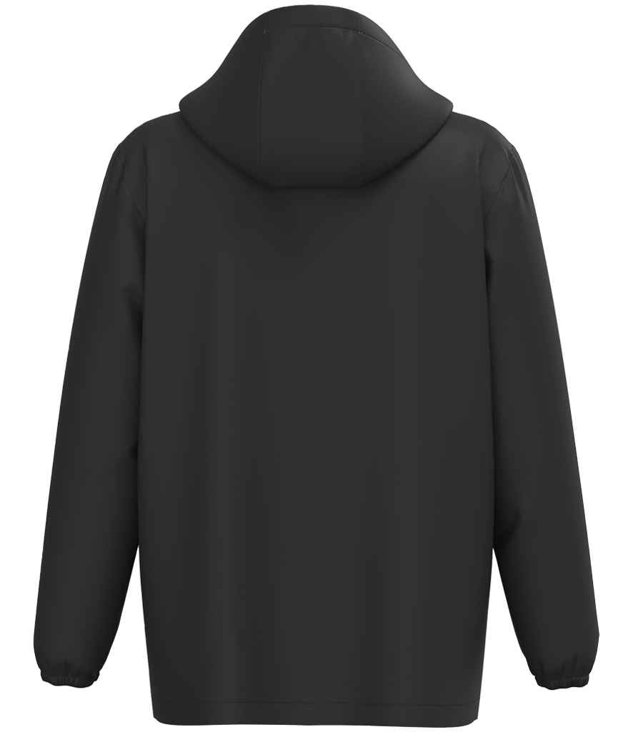 Native Spirit Unisex Waterproof 1/4 Zip Windbreaker in Black, back view