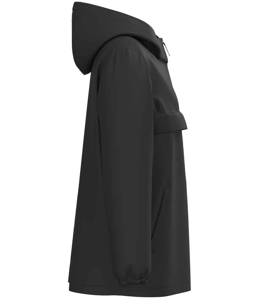 Native Spirit Unisex Waterproof 1/4 Zip Windbreaker in Black, side view